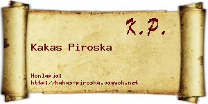 Kakas Piroska névjegykártya